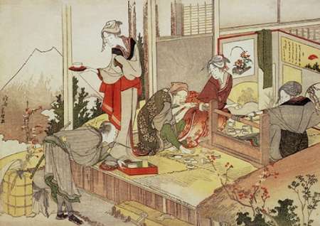 Wall Art Painting id:187642, Name: A Netsuke Workshop 1798, Artist: Hokusai