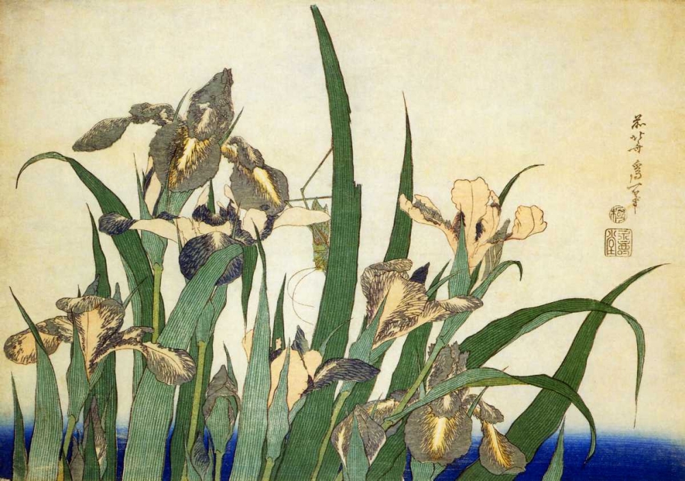 Wall Art Painting id:92533, Name: Irises, Artist: Hokusai