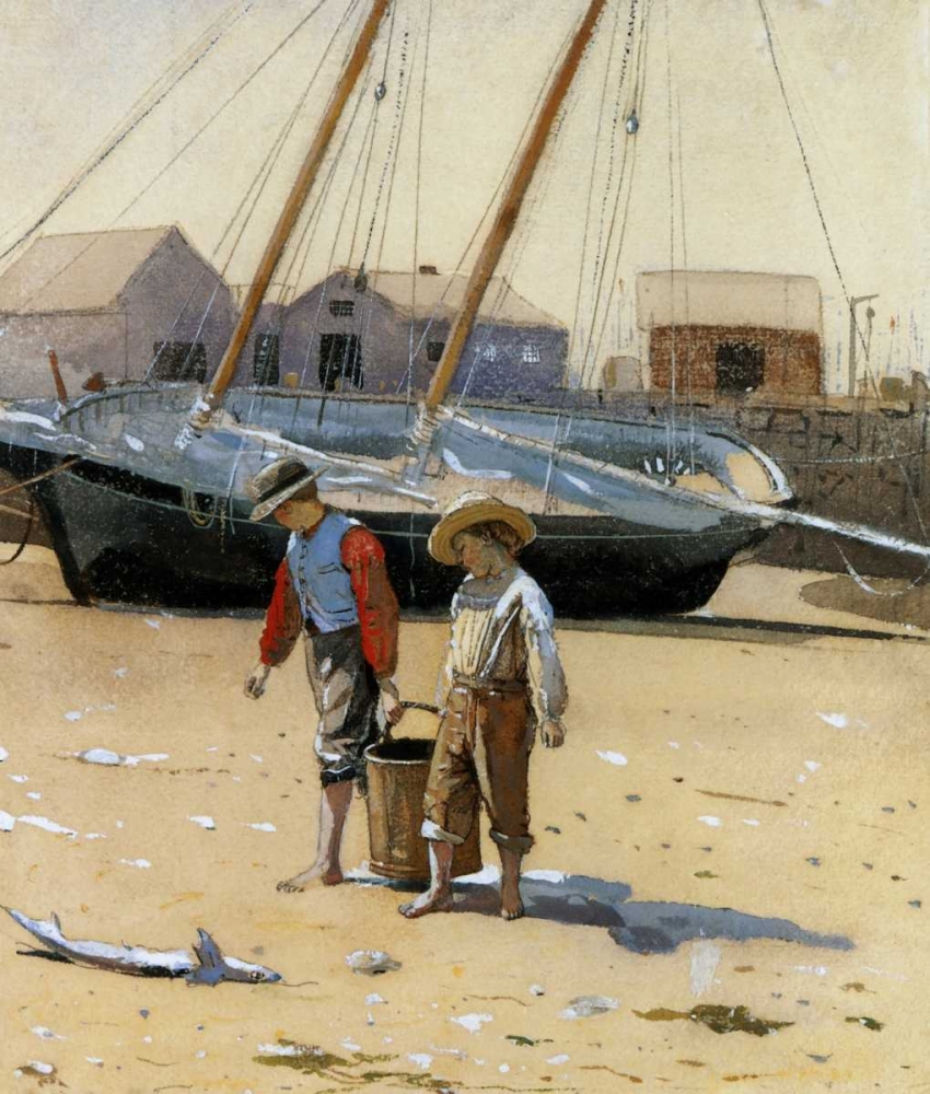 Wall Art Painting id:92584, Name: The Basket Of Clams 1873, Artist: Homer, Winslow