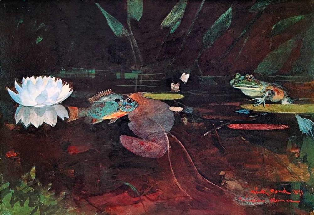 Wall Art Painting id:92594, Name: The Mink Pond, Artist: Homer, Winslow