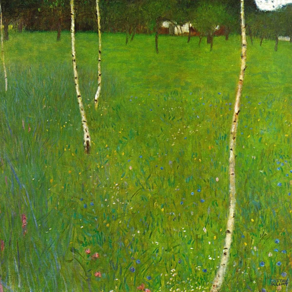 Wall Art Painting id:92620, Name: Farmhouse With Birch Trees, Artist: Klimt, Gustav