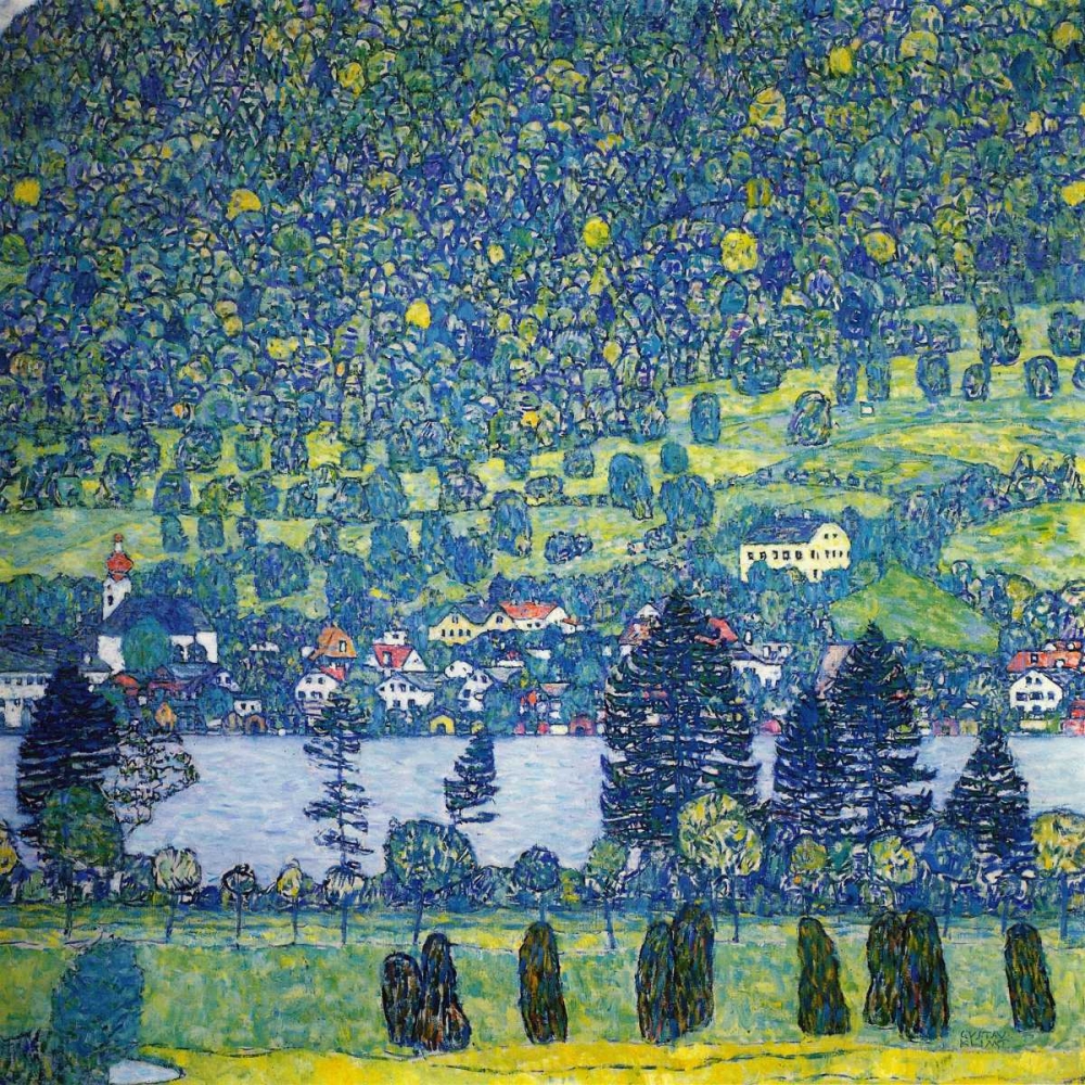 Wall Art Painting id:92621, Name: Forest Slope In Unterach On The Attersee 1917, Artist: Klimt, Gustav