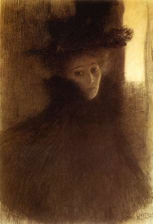 Wall Art Painting id:187750, Name: Lady With Cape And Hat 1898, Artist: Klimt, Gustav