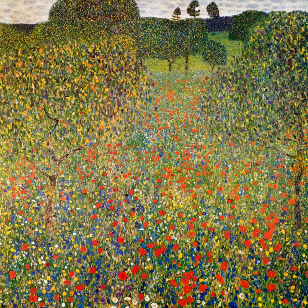Wall Art Painting id:92637, Name: Poppy Field 1907, Artist: Klimt, Gustav