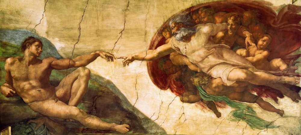 Wall Art Painting id:92688, Name: Creation Of Adam - 1, Artist: Michelangelo