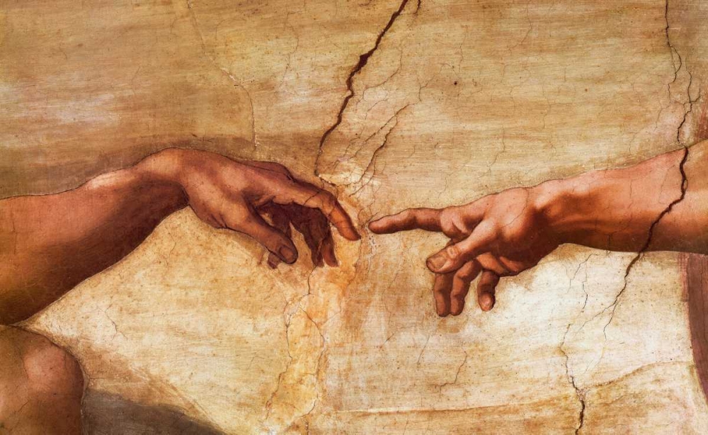 Wall Art Painting id:92689, Name: Creation Of Adam - detail, Artist: Michelangelo