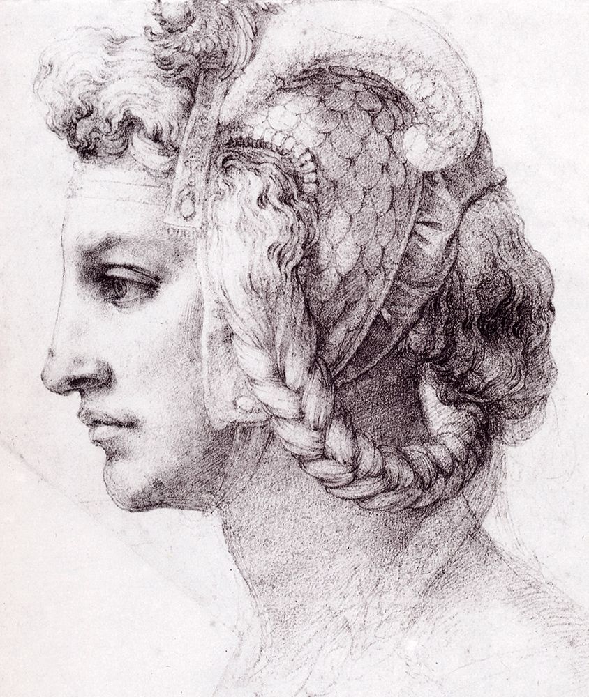 Wall Art Painting id:268031, Name: Ideal Head Of A Woman, Artist: Michelangelo