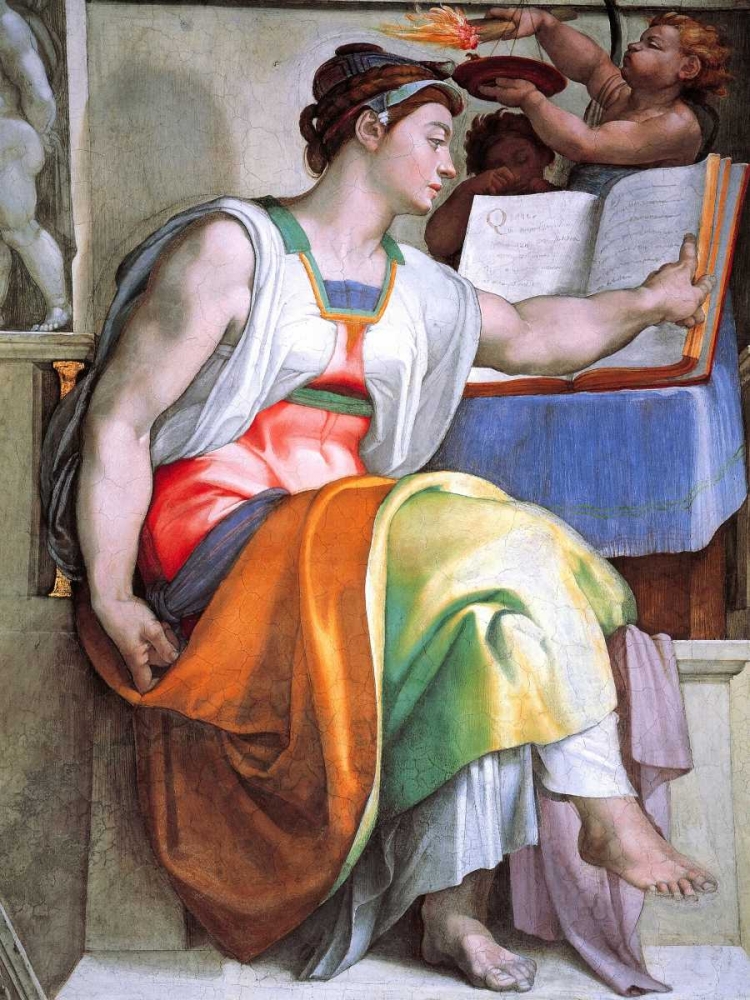 Wall Art Painting id:92697, Name: The Erythraean Sibyl, Artist: Michelangelo