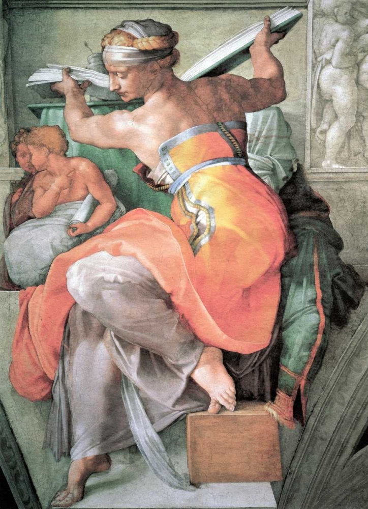 Wall Art Painting id:92698, Name: The Libyan Sibyl, Artist: Michelangelo