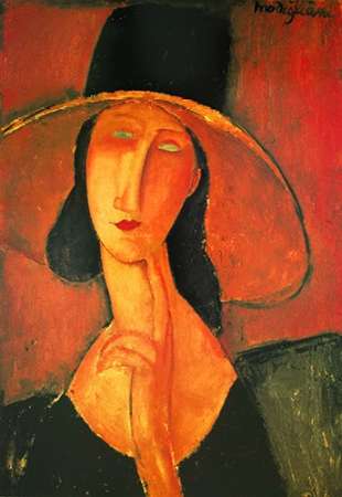 Wall Art Painting id:187908, Name: Jeanne Hebuterne Con Grande, Artist: Modigliani, Amedeo