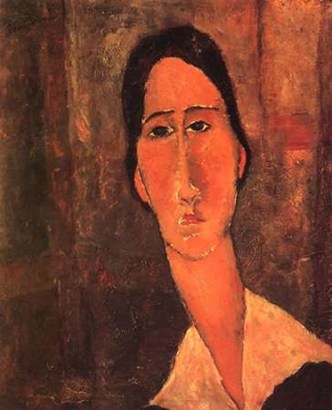 Wall Art Painting id:187909, Name: Jeanne Hebuterne Whitecollar, Artist: Modigliani, Amedeo