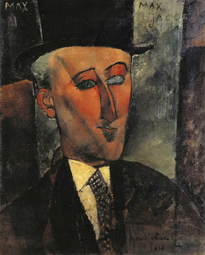 Wall Art Painting id:92731, Name: Portrait Of Max Jacob, Artist: Modigliani, Amedeo