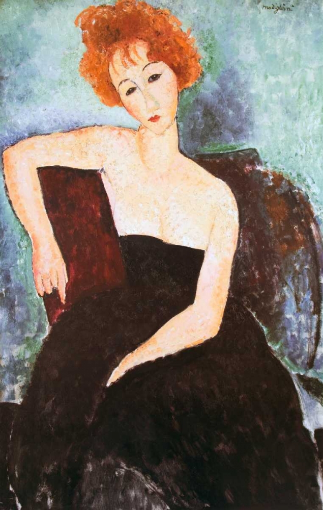 Wall Art Painting id:92735, Name: Red Headed Woman, Artist: Modigliani, Amedeo