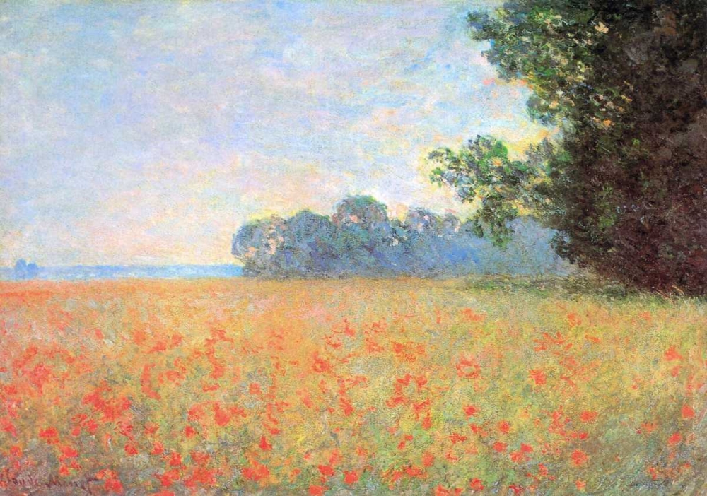 Wall Art Painting id:92755, Name: Field Of Oats With Poppies 1890, Artist: Monet, Claude