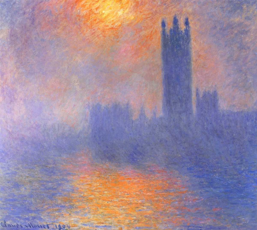Wall Art Painting id:92758, Name: Houses Of Parliment Through The Fog, Artist: Monet, Claude