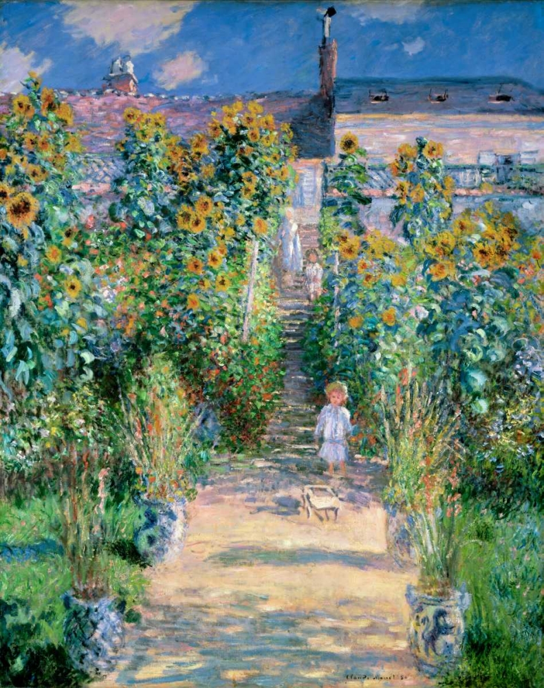 Wall Art Painting id:124810, Name: The Artists Garden At Vetheuil 1881, Artist: Monet, Claude