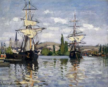 Wall Art Painting id:188032, Name: The Seine At Rouen 1872, Artist: Monet, Claude