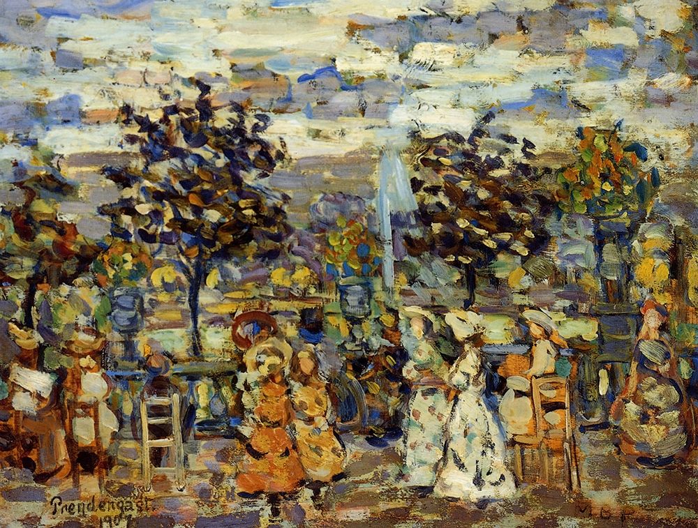 Wall Art Painting id:268308, Name: In The Luxembourg Gardens, Artist: Prendergast, Maurice Brazil