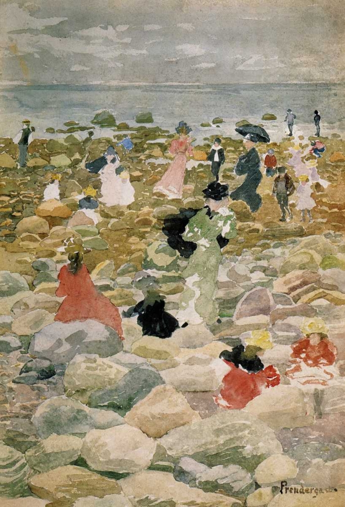 Wall Art Painting id:92791, Name: Low Tide Nantasket, Artist: Prendergast, Maurice Brazil