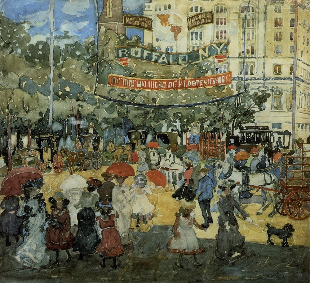 Wall Art Painting id:268312, Name: Madison Square, Artist: Prendergast, Maurice Brazil