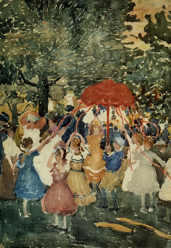 Wall Art Painting id:268313, Name: Maypole, Artist: Prendergast, Maurice Brazil