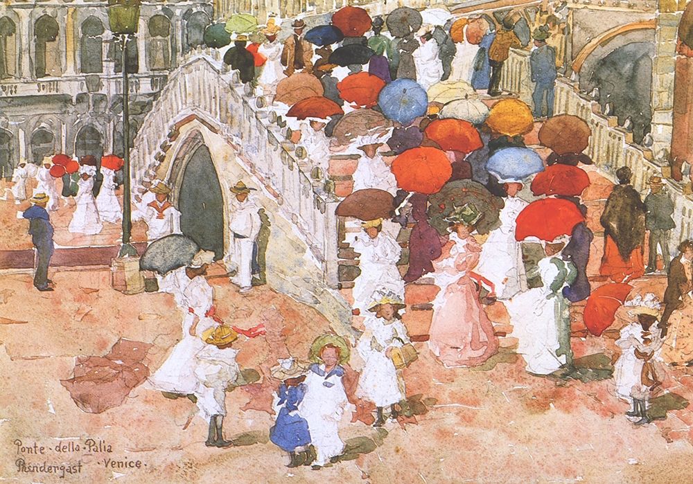 Wall Art Painting id:268317, Name: Ponte Della Paglia, Artist: Prendergast, Maurice Brazil