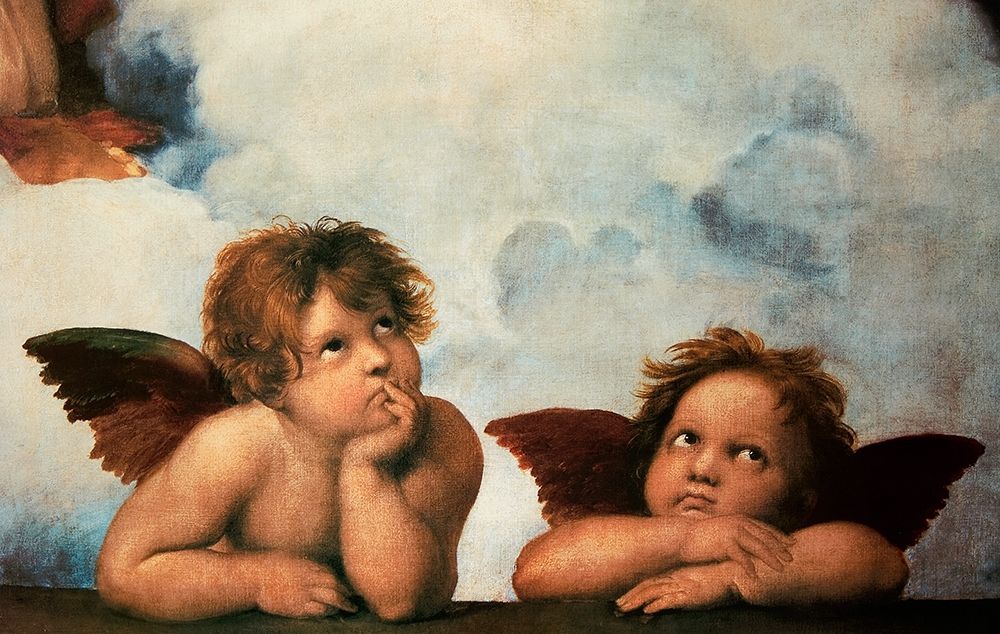 Wall Art Painting id:268401, Name: Cherubs Virgin Mary (detail), Artist: Raphael