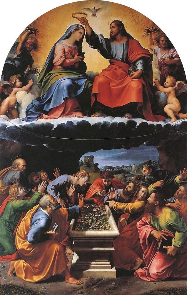 Wall Art Painting id:268402, Name: Coronation Of The Virgin 2, Artist: Raphael