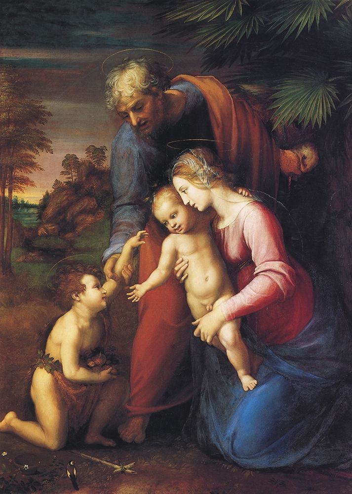 Wall Art Painting id:268412, Name: Holy Family With St John 2, Artist: Raphael