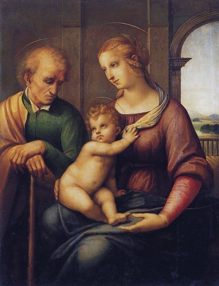 Wall Art Painting id:268413, Name: Holy Family With St Joseph, Artist: Raphael