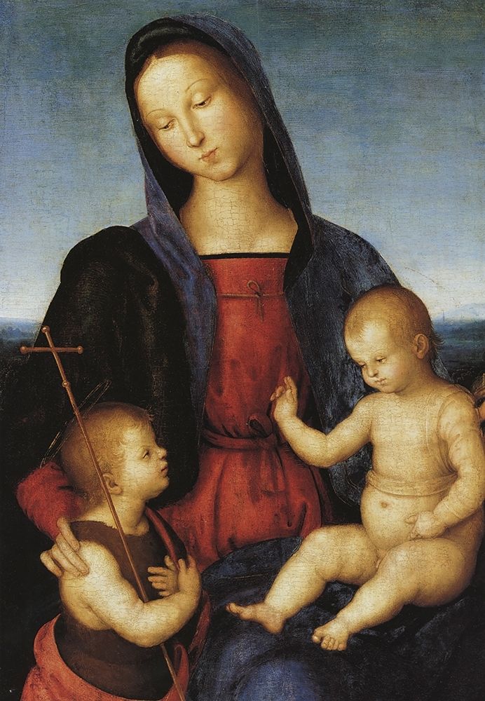 Wall Art Painting id:268424, Name: Madonna And Child With St John, Artist: Raphael