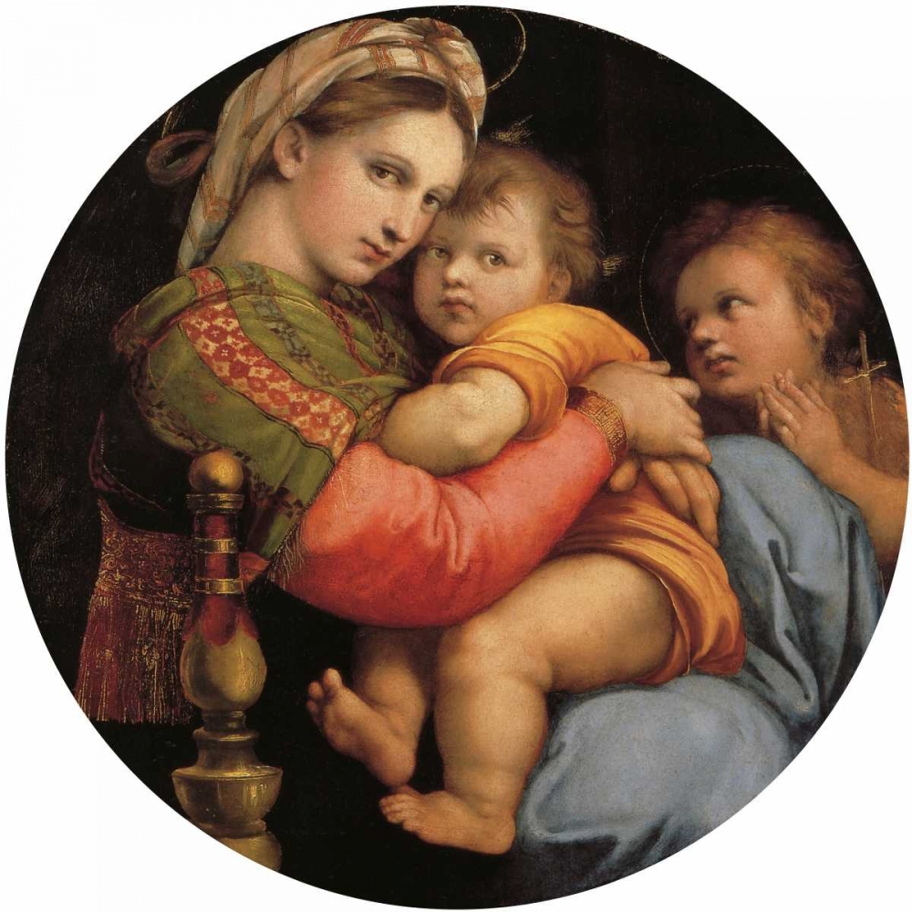 Wall Art Painting id:92804, Name: Madonna And Child With St John 6, Artist: Raphael