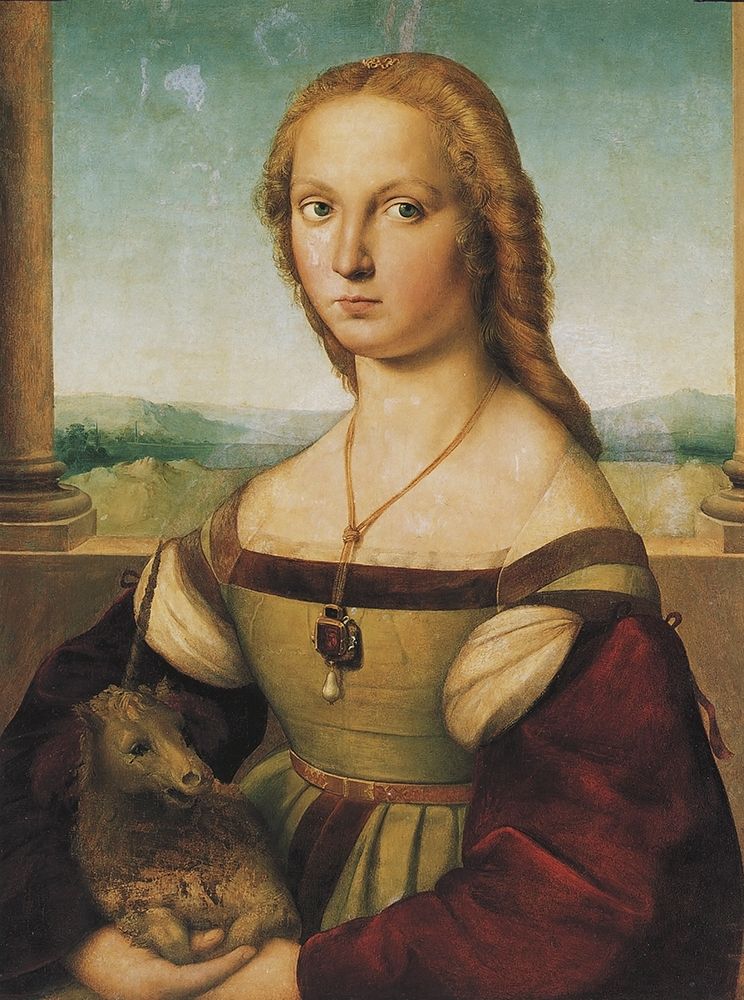 Wall Art Painting id:268430, Name: Portrait Of A Young Woman, Artist: Raphael
