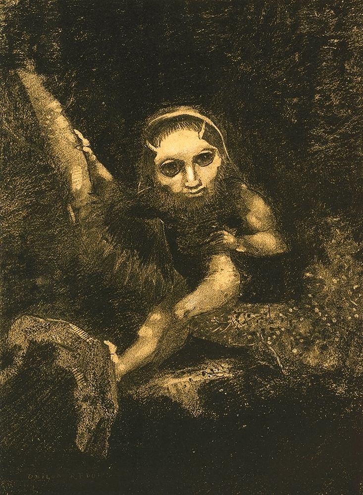 Wall Art Painting id:268455, Name: Caliban On A Branch, Artist: Redon, Odilon