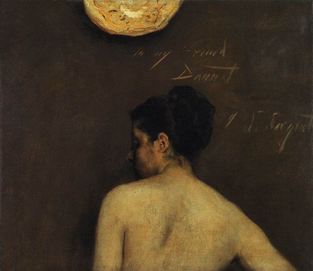 Wall Art Painting id:269089, Name: Back View of a Nude Model, Artist: Sargent, John Singer