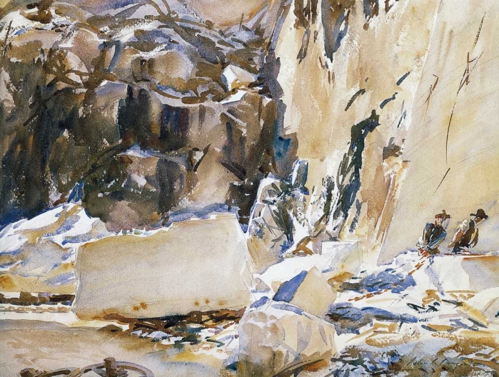 Wall Art Painting id:92857, Name: Carrara, in a Quarry, 1911, Artist: Sargent, John Singer