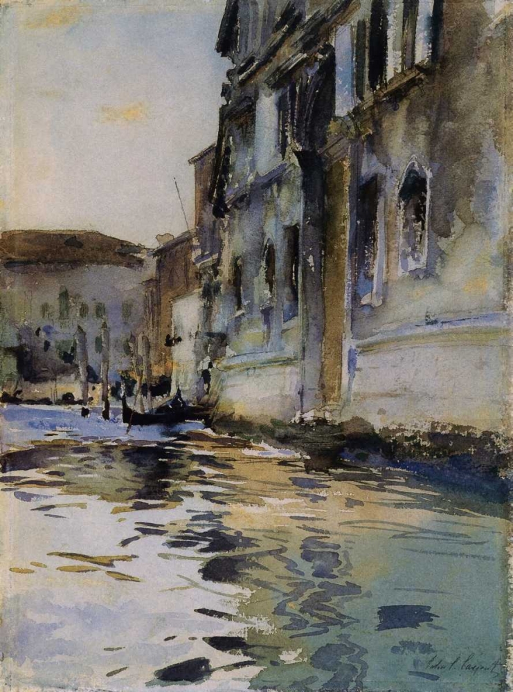 Wall Art Painting id:92892, Name: Venetian Canal; Palazzo Contarini degli Scrigni, Artist: Sargent, John Singer