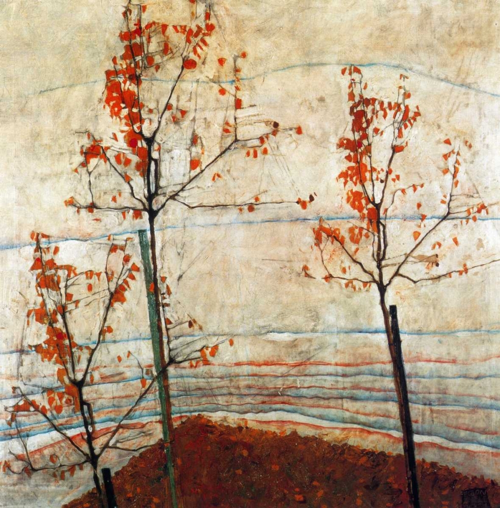 Wall Art Painting id:92897, Name: Autumn Trees 1911, Artist: Schiele, Egon