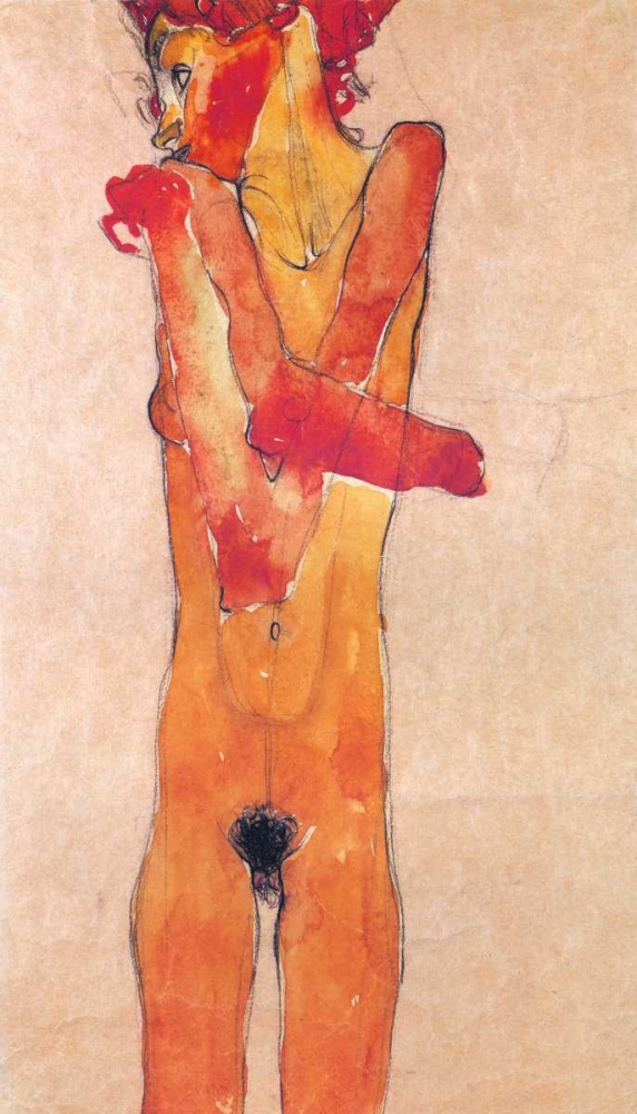 Wall Art Painting id:92902, Name: Nude Girl With Folded Arms, Artist: Schiele, Egon