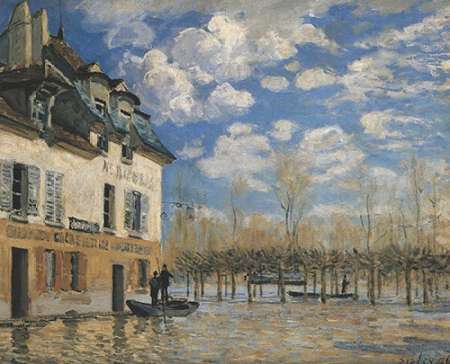 Wall Art Painting id:188143, Name: Boat In The Flood At Port Marly, Artist: Sisley, Alfred