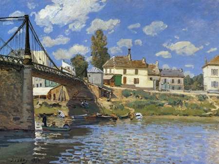 Wall Art Painting id:188147, Name: Bridge At Villeneuve La Garenne, Artist: Sisley, Alfred