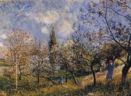 Wall Art Painting id:188161, Name: Orchard In The Spring, Artist: Sisley, Alfred
