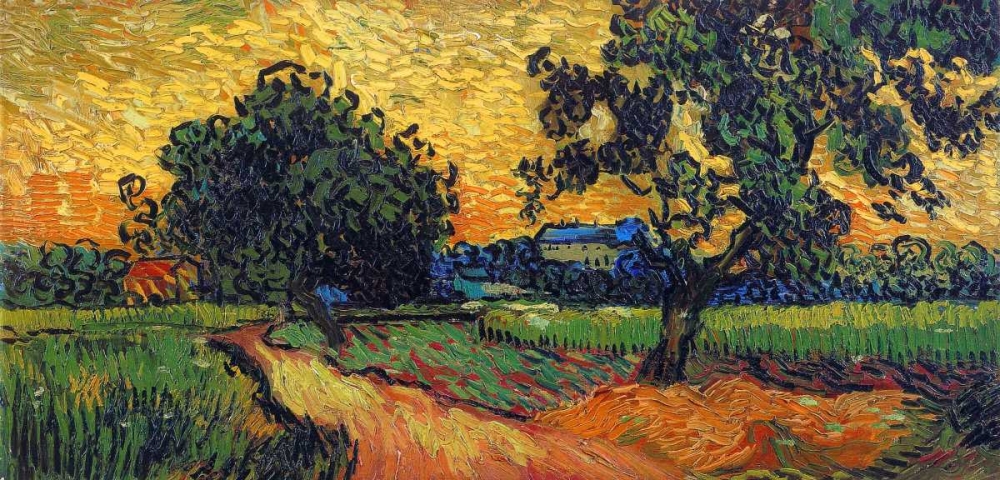 Wall Art Painting id:92929, Name: Landscape At Twilight, Artist: Van Gogh, Vincent