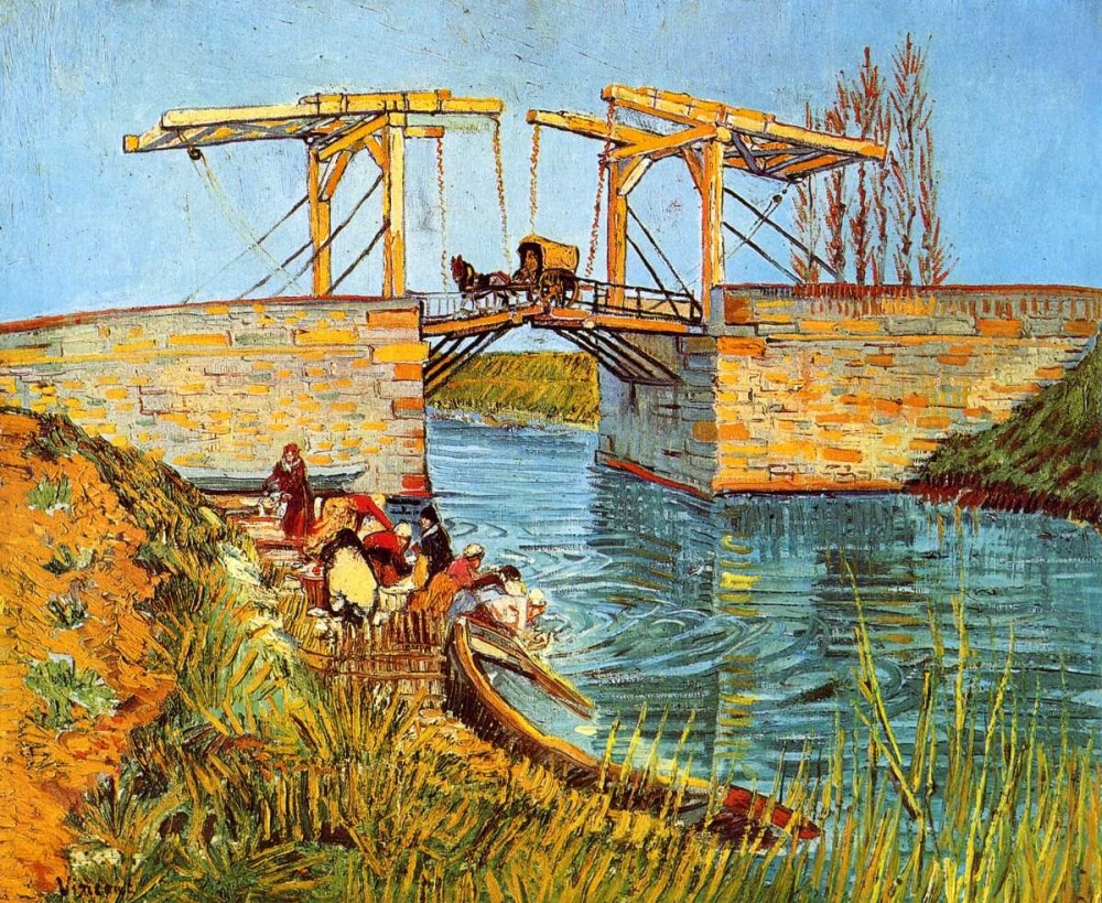 Wall Art Painting id:92932, Name: Langlois Bridge Women Washing, Artist: Van Gogh, Vincent