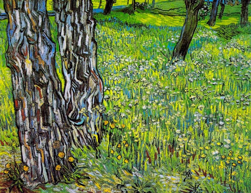 Wall Art Painting id:92946, Name: Pine Trees And Dandelions In The Garden Of Saint Paul Hospital 1890, Artist: Van Gogh, Vincent