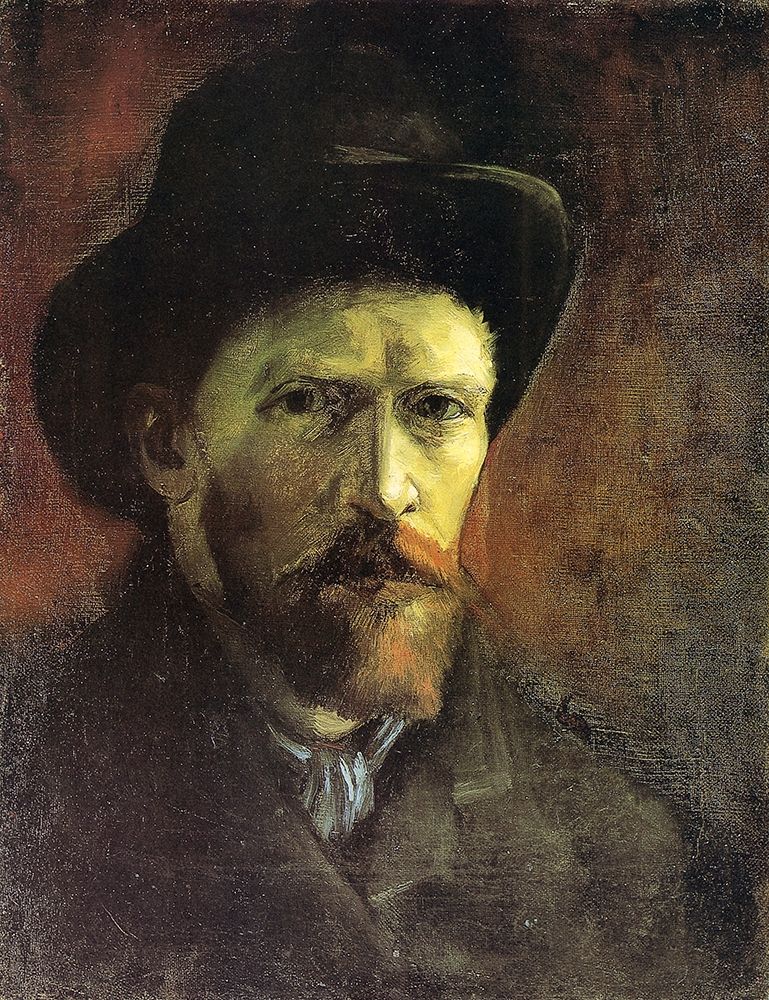 Wall Art Painting id:269898, Name: Self Portrait Dark Felt Hat, Artist: Van Gogh, Vincent