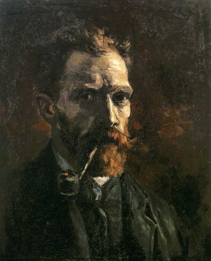 Wall Art Painting id:92951, Name: Self Portrait With Pipe, Artist: Van Gogh, Vincent