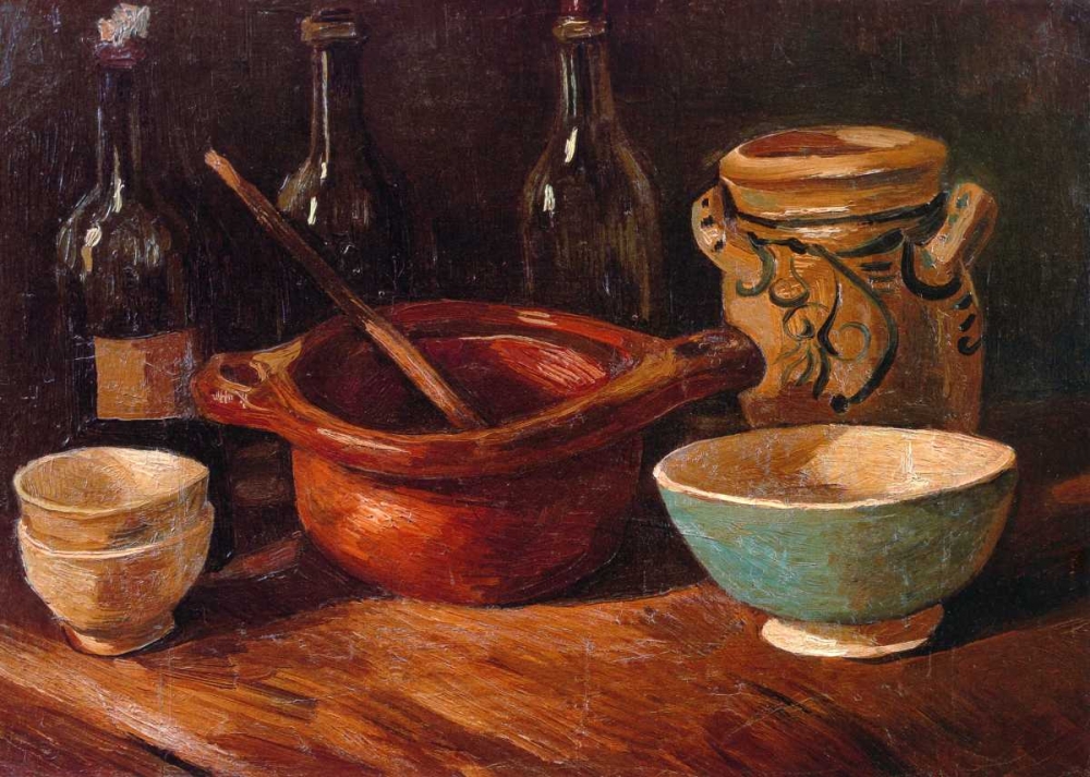Wall Art Painting id:92953, Name: Still Life Earthenware And Bottles, Artist: Van Gogh, Vincent