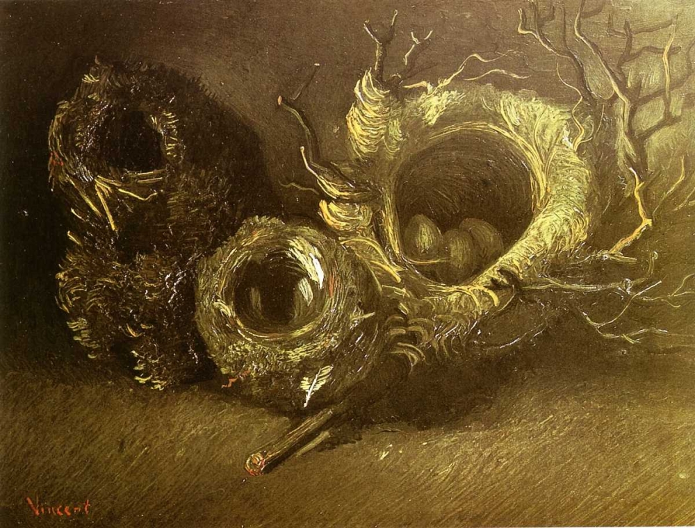Wall Art Painting id:92955, Name: Still Life With Three Birds Nests, Artist: Van Gogh, Vincent