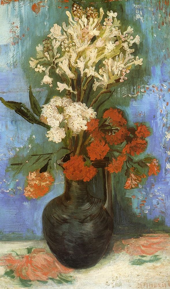 Wall Art Painting id:269912, Name: Vase Carnations And Other Flowers, Artist: Van Gogh, Vincent